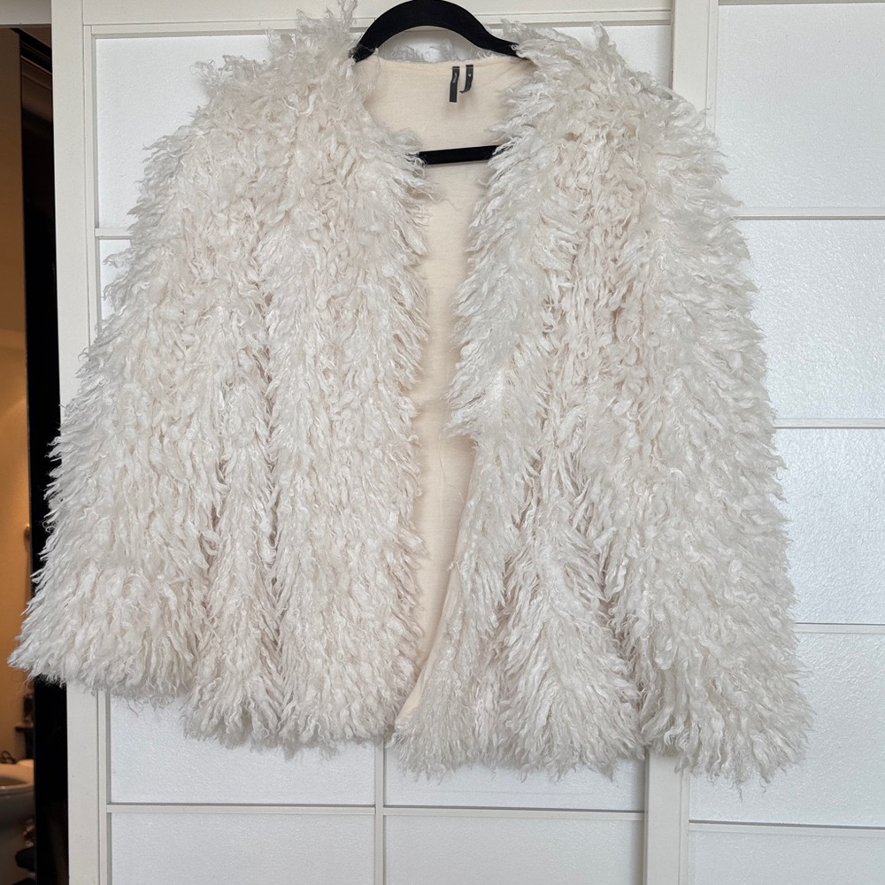 Anthropologie Cream Teddy Jacket